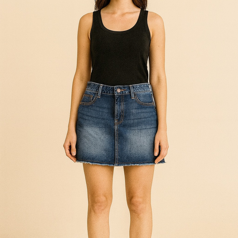 LEI Classic Blue Denim Mini Skirt